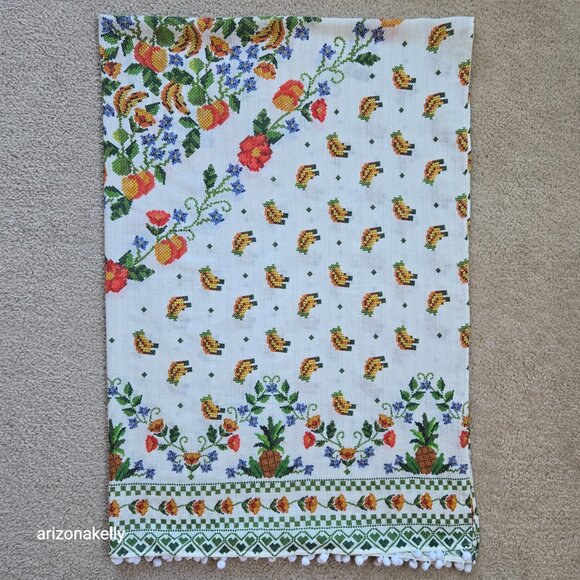 NWOT FARM Rio Sarong Needlepoint Print Fruits & Flowers Scarf - Picture 15 of 16
